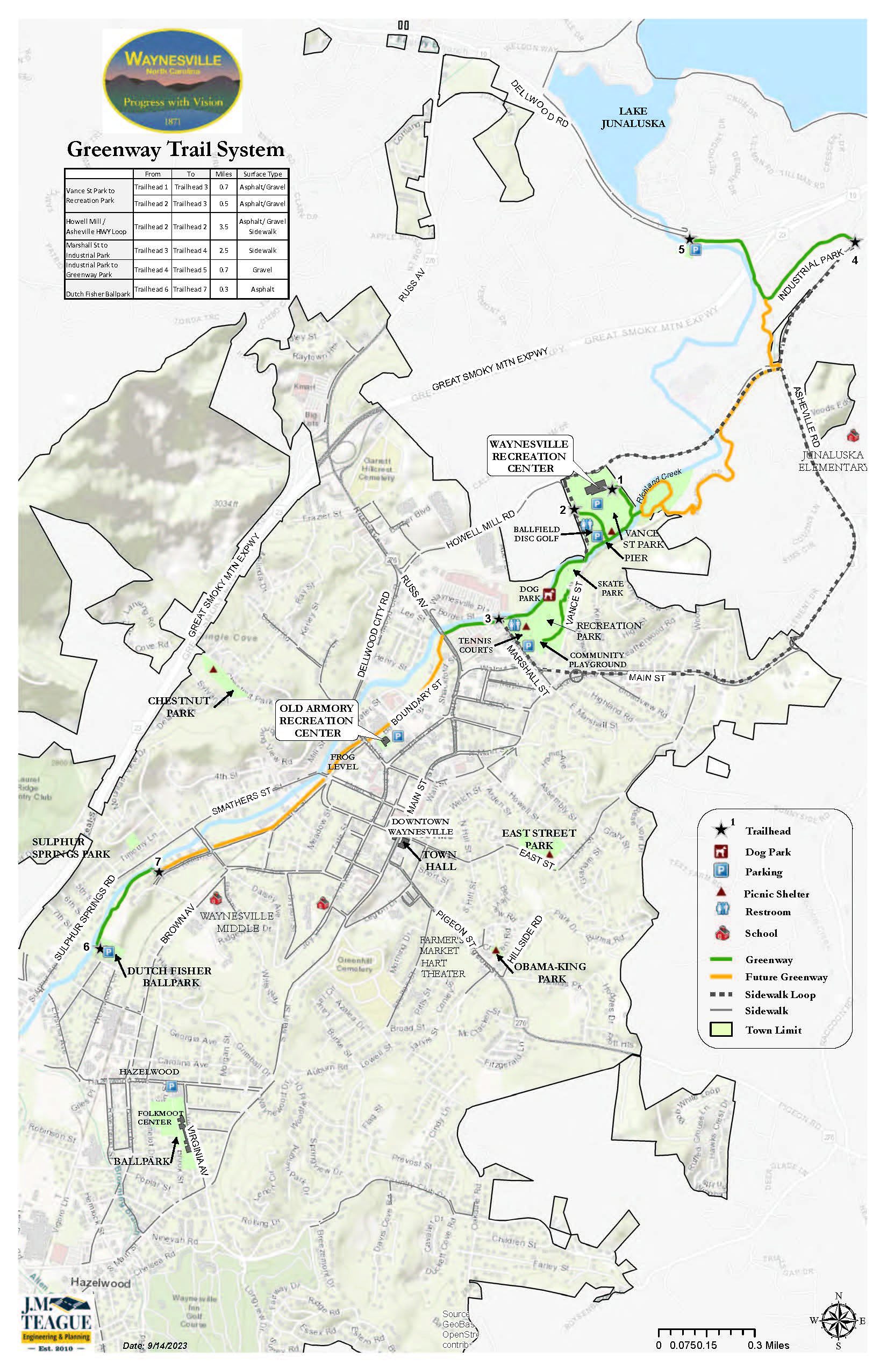 Map of Waynesville Parks