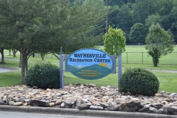 Waynesville Recreation Center entry sign