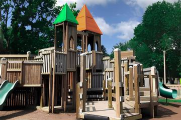 The playground at a Waynesville community park.